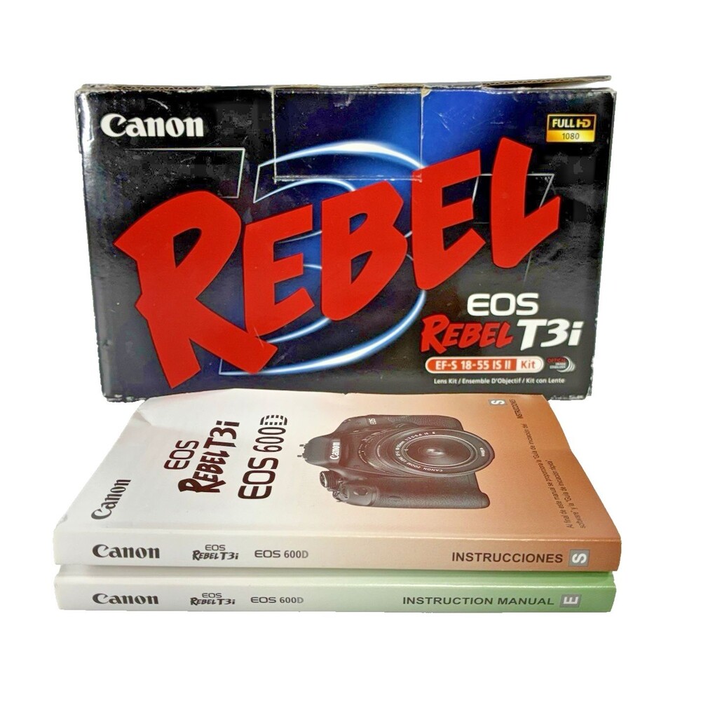 Canon EOS Rebel T3i 18.0MP Empty Box and Replacement Manuals